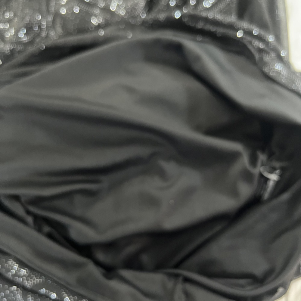 R&M Richards Black Glitter Formal Evening Dress Womens 8 Beaded Maxi Gown - Picture 8 of 15